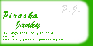 piroska janky business card